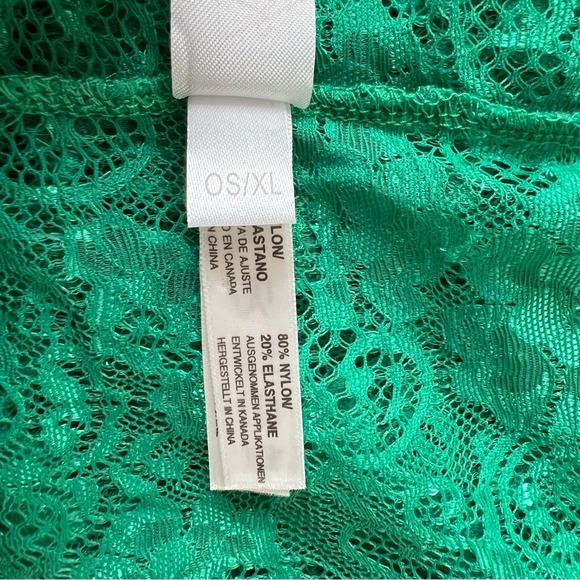 Women’s Kissable by Coquette Green Lace Mesh Tube Slip Dress Lingerie Pajama XL - Picture 6 of 8
